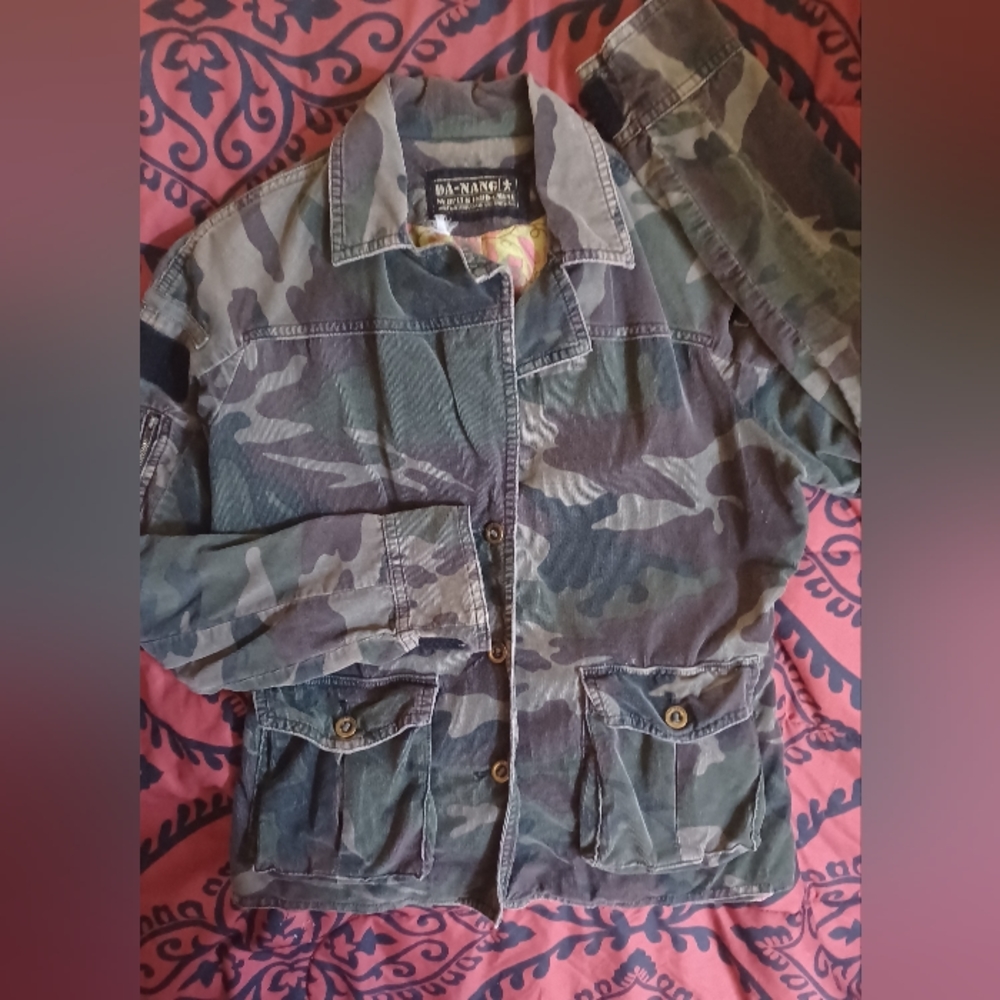 Gently used Da Nang corduroy camo jacket size small